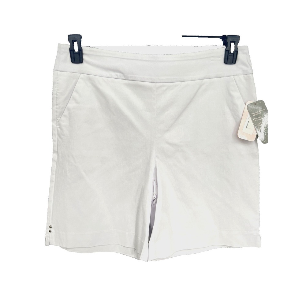 NEW Allison Daley Shorts Women 16 XL White Chino Bermuda Tummy Control Panel